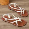 Sandalen Dames Platte Zomer Mode Lichtgewicht Comfortabele Vrijetijdsschoenen Outdoor Vakantie Effen Kleur Vrouwelijk Strand