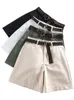 Kvinnors shorts sommarmode a-line hög midja smal med färgskärmar all-match casual chic femme chicly bottnar i s-xxl-storlekar