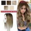 Toppers Moresoo Straight Human Hair Toppers Machine Remy Hair Piece Clip in For Women Topper for Beauty Hand Made Mono Base Hair Natural