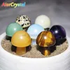 Face Massager Mini Natural Crystal Mushroom Stone Statue Sculpture with Spiritual Therapy Collection Jewelry Quartz Room Decoration Home Decoration 240321