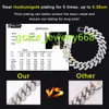 뜨거운 판매 2 행 8mm 10mm 12mm 14mm 쿠바 체인 925 솔리드 실버 남성 힙합 목걸이 VVS Moissanite Cuban Link Chain