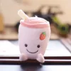 Fruit Pearl Milk Tea Cup Pendant Key Chain Girl Sleeping Bed Super Soft Plush Toy Pendants Cute Plush Keychain
