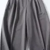 Damenhose, verwelkt, französischer Lazy-Light-Boyfriend-Stil, grau, schlichte Anzughose, Retro, hohe Taille, locker, lässig, für Damen