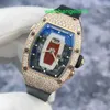 Часы RM Watch Timeless Watch Timepiece Rm037 Snowflake Diamond Red Lip Original из 18-каратного розового золота с дисплеем даты