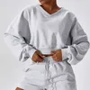 Women Custom Long Sleeve Pullover Sports Top Gym Shorts Tracksuit Workout Clothing