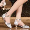 Dance Shoes Ballroom Dancing For Women Latin Woman Outdoor Rubber Soles Closed Toe High Heels 3.5/5.5cm Sandals