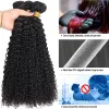 Parrucche Capelli ricci malesi da 30 pollici con chiusura Capelli umani bagnati e ondulati 3 pacchi con chiusura Capelli ricci crespi malesi lunghi ricci