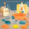 Sand Play Water Fun Baby Bad Bady Ryggsäck Beach Toys Duck Trolley Case Storage Beach Accessories Shovel Mold Set Sand Toy Games Sandbox For Kids 240321