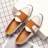 Casual Shoes Style British Color Contrast Round Head Pedal Men's Bean Designer Mens Classic Dress for Men Office
