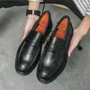 Повседневная обувь, мужские лоферы на платформе, на толстой подошве, с кисточками, в деловом стиле, удобные мужские кожаные оксфорды без шнуровки