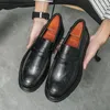 Casual Schuhe Loafers Männer Plattform Dicken sohlen Quaste Formale Business Slip-on Bequeme männer Leder Oxford