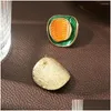 Saplama küpe yeşil yağ damlası geometrik irregar küpe retro öldü kişiselleştirilmiş üst düzey mizaç sier iğne damla dağıtım takı otgw2