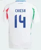 Italië voetbalshirts 2024 Italia 24 25 maglie da calcio VERRATTI CHIESA voetbalshirt JORGINHO PINAMONTI IMMOBILE BARELLA Heren kindertenue met lange mouwen Spelerversie