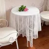 Tischdecke Vintage Mesh ausgehöhlt weiße Spitze Tischdecke Rose Picknick Abdeckung Hintergrund ZQDAN405