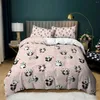 Bettwäsche-Sets Niedlicher Panda Bettbezug-Set 3D-Druck Kawaii Wild Schwarz Weiß Tier Tröster für Erwachsene Kind Junge Polyester King