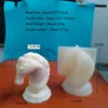 Moldes para hornear Cabeza de caballo Estatua Vela Molde de silicona Busto Montar Escultura Arte Estatuilla Animal Poney Molde M358