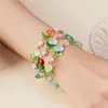 Braccialetti con ciondoli Moda Delicata Perla D'imitazione Fiore Di Tulipano Per Le Donne Eleganti Gioielli Estetici In Resina Floreale Vegetale