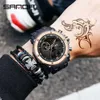 Orologio da uomo sportivo da alpinismo all'aperto impermeabile elettronico con luce notturna a doppio display intelligente multifunzionale versione coreana