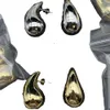 Biżuteria złota sier kolczyka projektant litera geometryczna kształt mała woda kropelki kolczyki kryształowe stal nierdzewna przyjęcie weselne akcesoria