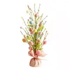 Fleurs décoratives, 1 pièce, décoration de pâques, branche d'arbre à œufs artificiel, ornement de bureau, 45cm, pour célébration de salon