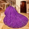 2024 Blackish Green Shiny Quinceanera Dress Ball Gown Sequins Applique Lace Beaded Tull Off Shoulder Sweet 16 Vestido De 15 Anos