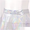 Jupes A-Line Minijupe Élégant Fée Grunge Femmes Brillant Brillant Transparent Flare Jupe High Street Y Club Rave Outfit Peut Empilé Dr Dhdsy