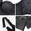 Bras fallsweet 2st / set plus size underkläder Push Up Bh för kvinnor Sexig Shaper Hide Back Fat Deep Cup Female Brassiere