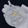 Designer di vendita caldo S925 VVS personalizzato personalizzato ghiacciato gioielli hip hop completamente in argento 925 VVS1 collana con ciondolo con diamanti Moissanite