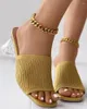 Chaussures habillées Mules Femmes Respirant Transparent Talon Chunky Diapositives Sandales Talons Hauts