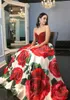 2019 A Line Floral Prom Dresses Sweetheart Red Pearl Beaded Natural Waist Vestidos Largos De Fiesta Elegante Formal Long5634579