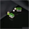 Stud 2023 Courtly-Style Geometric Colorf Gem Earrings Women Brand 3A Zircon High End Charm Female S925 Sier Wedding Jewelry Drop Deli Dhacr