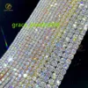 2mm 3mm 4mm 5mm 6.5mm D White moissanite diamond Hip Hop Jewelry 925S Silver tennis chain necklace for men women