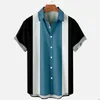 Chemises décontractées pour hommes Guayabera T-shirts boutonnés Summer Beach Wear Bleu marine Manches courtes Coloré Quotidien