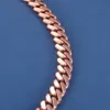 Collana da uomo fatta a mano da uomo 11 mm S Sier 10K 14K in oro massiccio rosa Miami Cuban Link Chain Bracciale per uomo