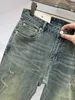 2024 latest mens jeans fashion retro blue wash craft casual jeans highend brand luxury designer jeans