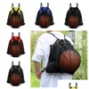 Sacs extérieurs Portable Sport Ball Sac Mesh Backpack Basketball Storage Dstring Drop Livrot Sports Outdoors OTA6B
