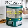 Bouteilles de stockage 10 kg, conteneur de cuisine rotatif pour céréales en vrac, boîte à grains, seau à riz à 6 grilles