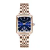 Rose Gold Square Watches for Women Premium Minimalist Womens Watch Quartz Wristwatch Classic Rostfria Band Clocks 240318