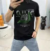 Heren T-shirts Heren Designer T-shirt met korte mouwen Heren groot formaat Europese en Amerikaanse trendy grensoverschrijdende hoed Gemerceriseerde katoenen top met pailletten en halve mouwen