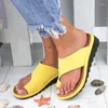 Slippers Female Shoes Low Big Size Rubber Flip Flops Flock Ladies' Platform 2024 Hawaiian Fabric Slides Basic PVC PU Sewing Hoof