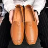 Casual Schuhe Echtes Leder Männer Loafer Bequeme Slip On Fahren Mokassins Hombre Plus Größe 47 Italienische Business Walking Flache