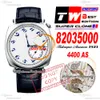 Amerikan 1921 82035 A4400 Otomatik Erkekler İzle Twf 40mm Çelik Kasa Beyaz Dial Blue Deri Süper Baskı Wathes PureTiMewatch Reloj hombre Montre Hommes PTVC F2