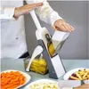 Fruktgrönsaksverktyg Manual Cutter 5 I 1 Food Chopper Safe Notoring Thing Hands Potato Shreds Grater Lemon Slicer Slicer Kitc Dhyae