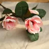 Kwiaty dekoracyjne 1PCS Luksusowy długi łodyga 3heads sztuczna gałąź kwiatowa magnolia na domową dekorację weselną fałszywe dekoracje ogrodowe Flores