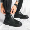 Casual Schuhe Plattform High Top Für Männer Leder Kleid Japan Korea All-Match Tragen-Beständig Schuhe Chaussure Homme