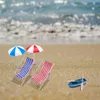 サンドプレイウォーターファンハウスビーチチェアセットマイクロスタイルの装飾ミニチュアランドスケープ子供おもちゃアクセサリー飾りシーン240321