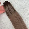 % 100 Gerçek İnsan Saç Bandı Uzantılarda Ombre T4/18 Ash Sarışın Balayage Saç Uzantısı 100g/40 PCS