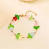 Braccialetti con ciondoli Moda Delicata Perla D'imitazione Fiore Di Tulipano Per Le Donne Eleganti Gioielli Estetici In Resina Floreale Vegetale