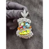 Designer Vente Hip Hop S925 Custom 7.20 CT Diamond 925 Silver Iced Out VVS Moisanite Pendant Pendant Faced Mossanite Jewelry Gift pour lui