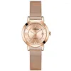 ساعة Wristwatches Luxury Women's Watch 2024 Fashion Silver Minimalist Business Quartz Creatable Leather Steel Clock